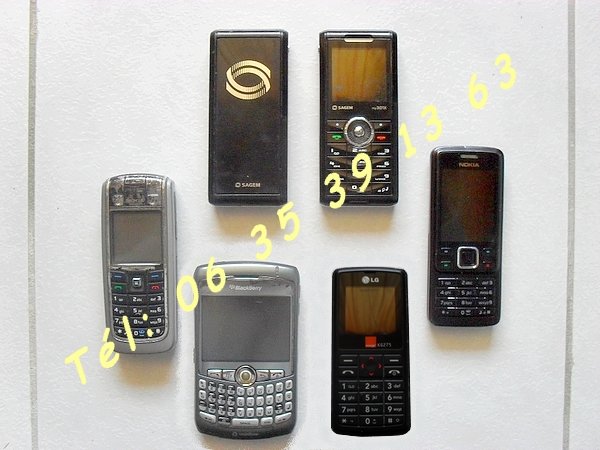 6 Téléphones Portables BlackBerry Nokia Sagem LG [Petites annonces]